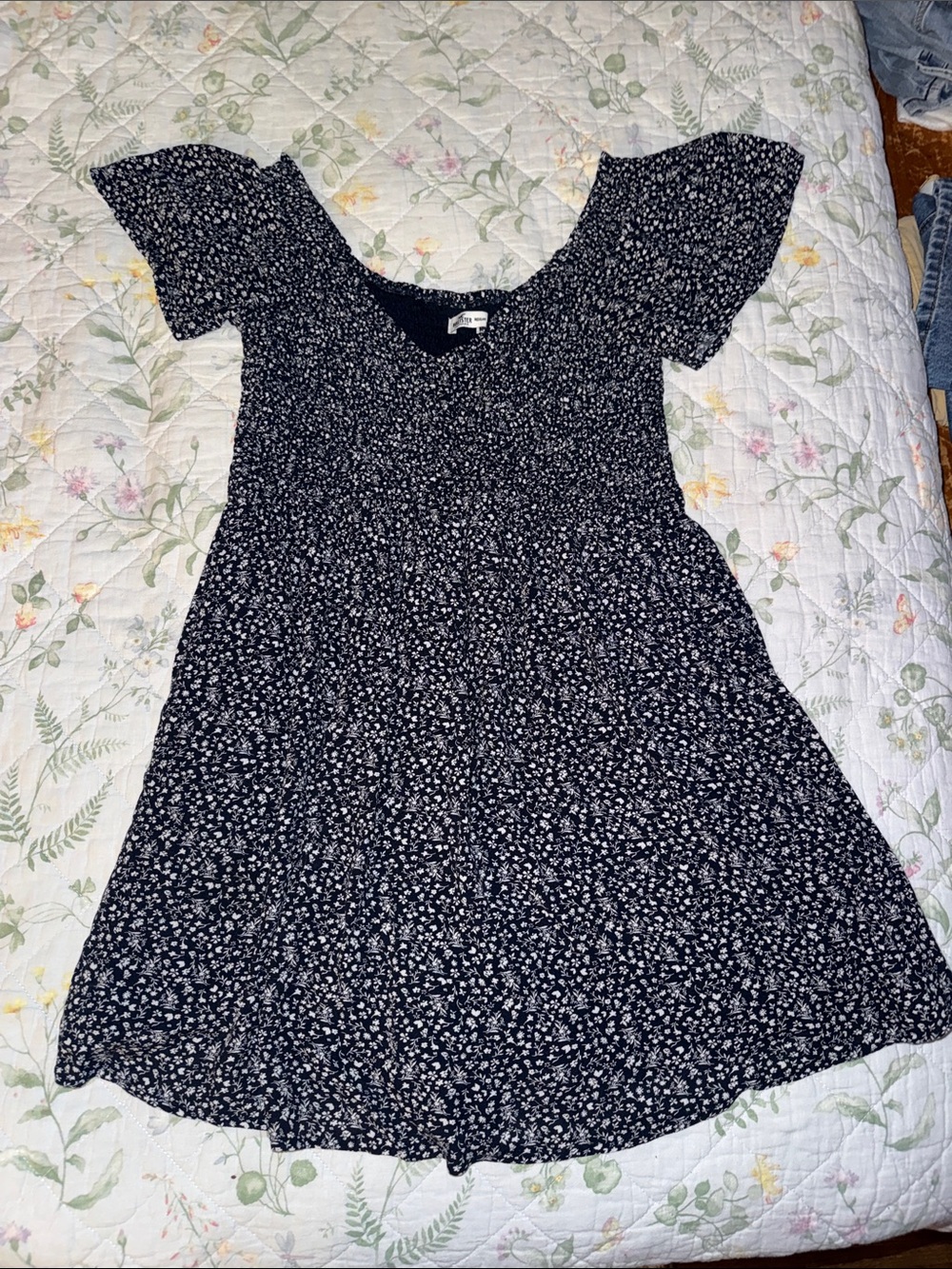 Hollister Navy Blue Floral Dress